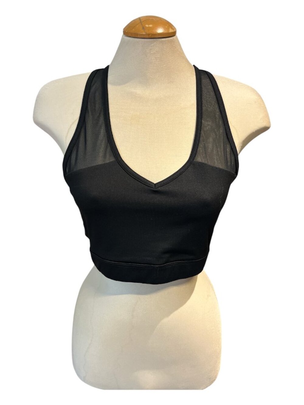 ATHLETIC WORKS Dri More Sports Bra Size XL Black Mesh Racerback